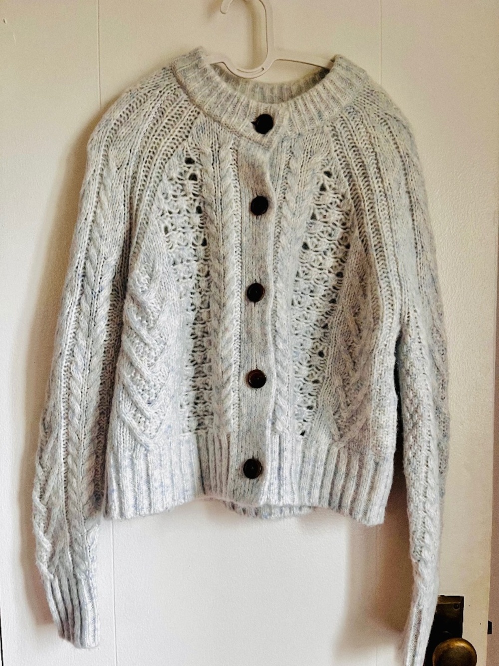 Everlane pale blue cardigan wool blend xs